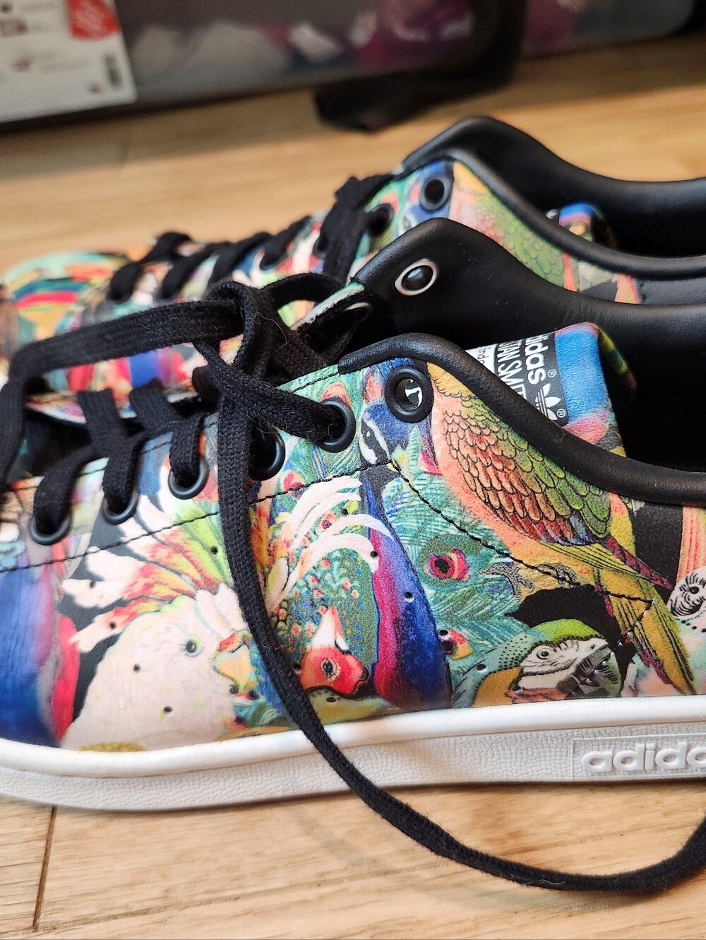 Adidas Stan Smith Parrot And Bird Sneakers, Size 10